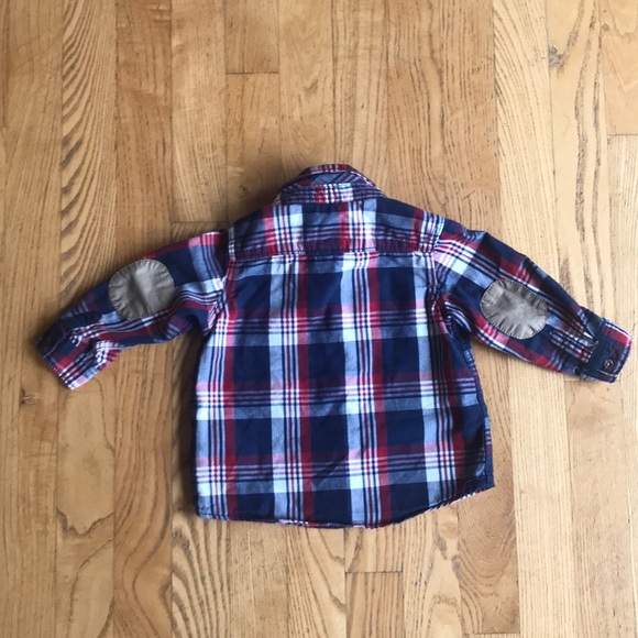 H&M Boy Plaid Shirt with Elbow Patches - Picture 6 of 7